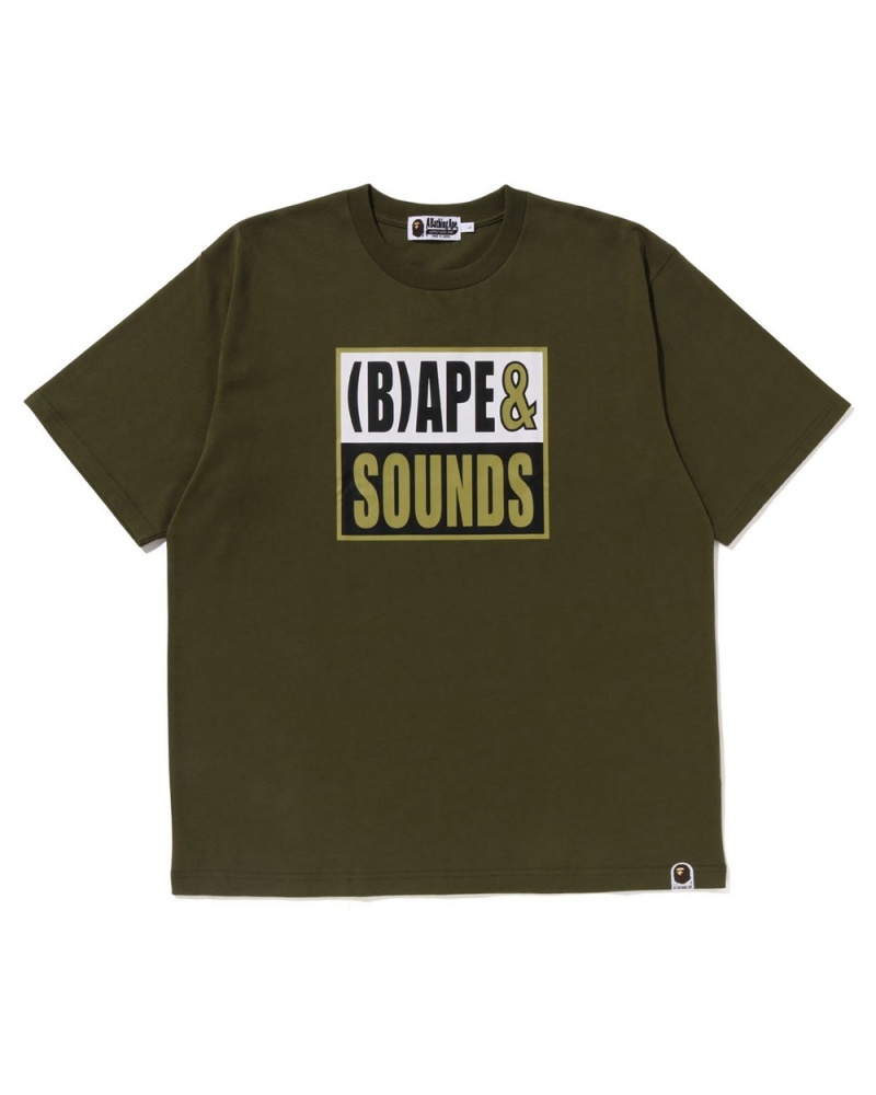 T Shirts Bape Sounds Logo Vert Homme | JBC-16860642